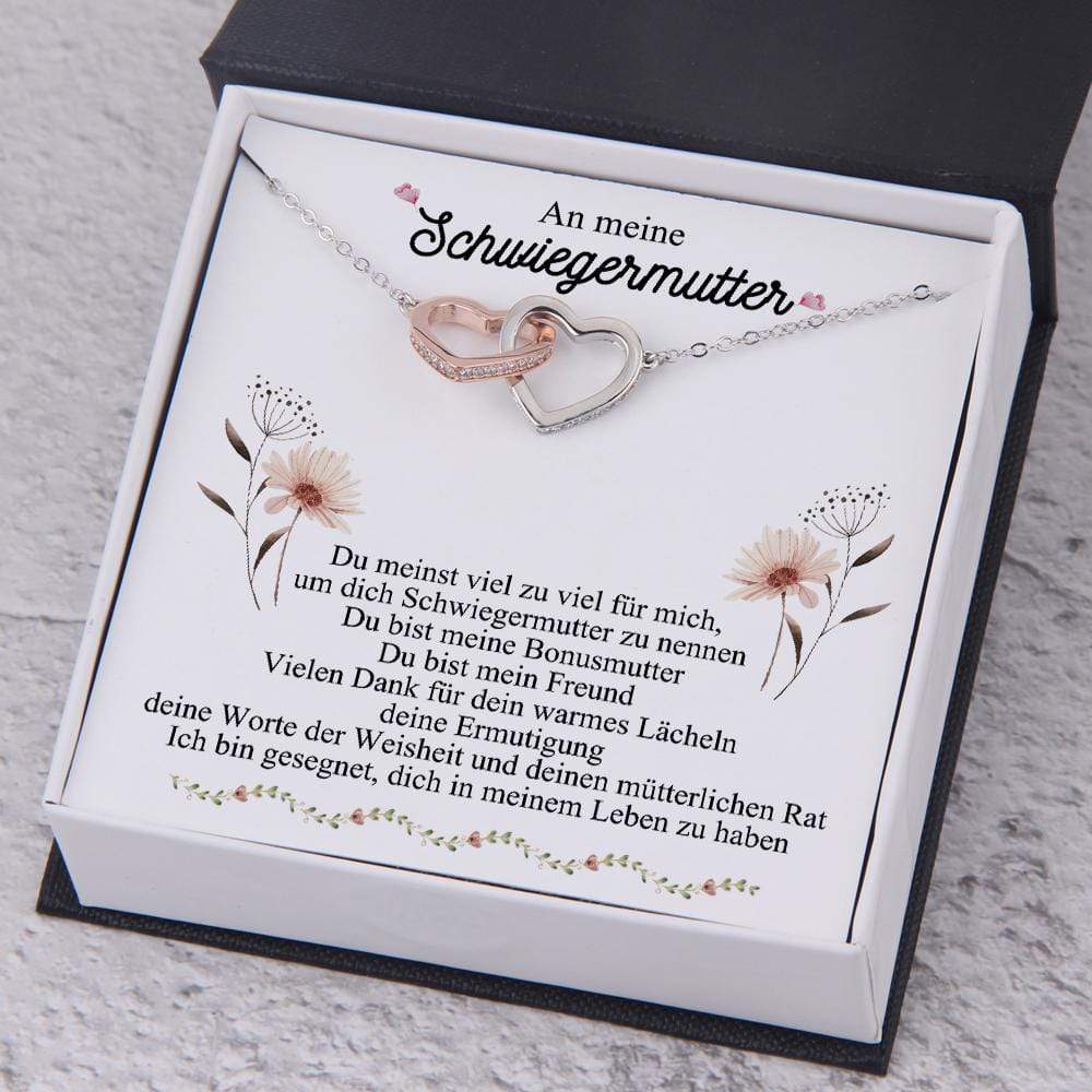 S925 Silber Herz Halskette - An Meine Schwiegermutter - Muttertag Geschenk mit Nachrichtenkarte