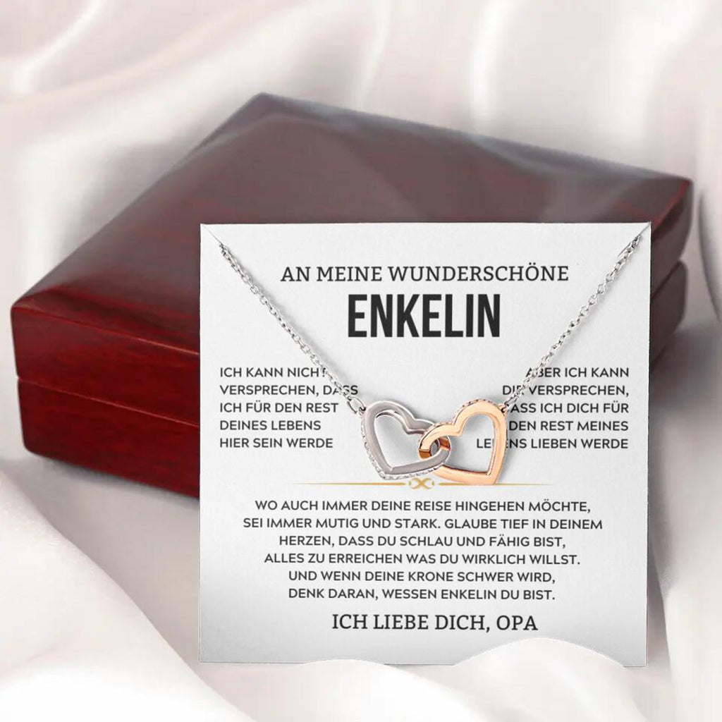 925 Sterling Silber Herz Halskette-An Meine Wunderschöne Enkelin von Opa-Geschenk mit Nachrichtenkarte 