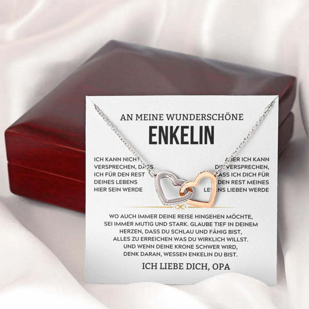 925 Sterling Silber Herz Halskette-An Meine Wunderschöne Enkelin von Opa-Geschenk mit Nachrichtenkarte 