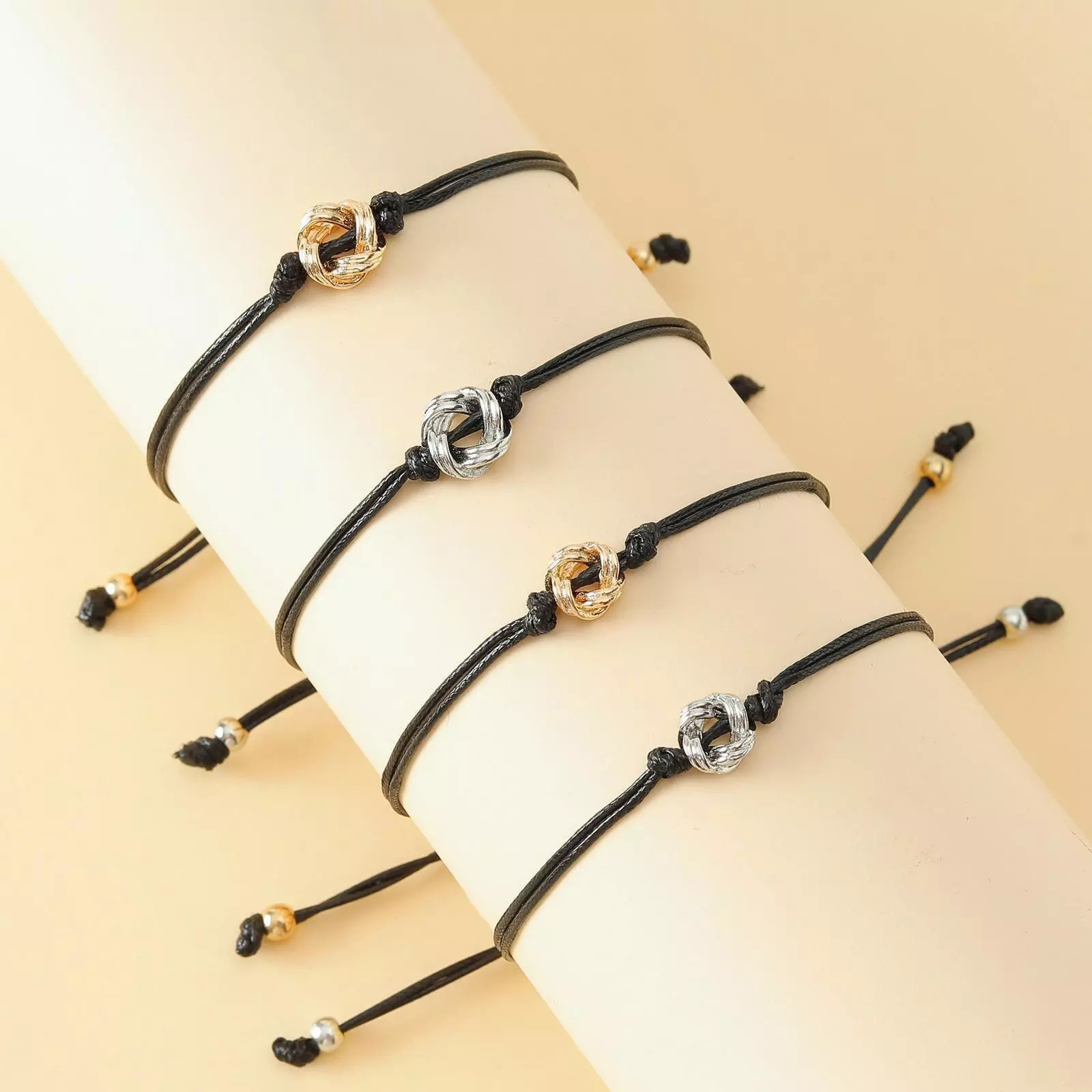 Knoten Armbänder Set mit 2 Ketten-Zurück in der Schule mit der Liebe von Mama-Schulanfang Geschenk mit Nachrichtenkarte