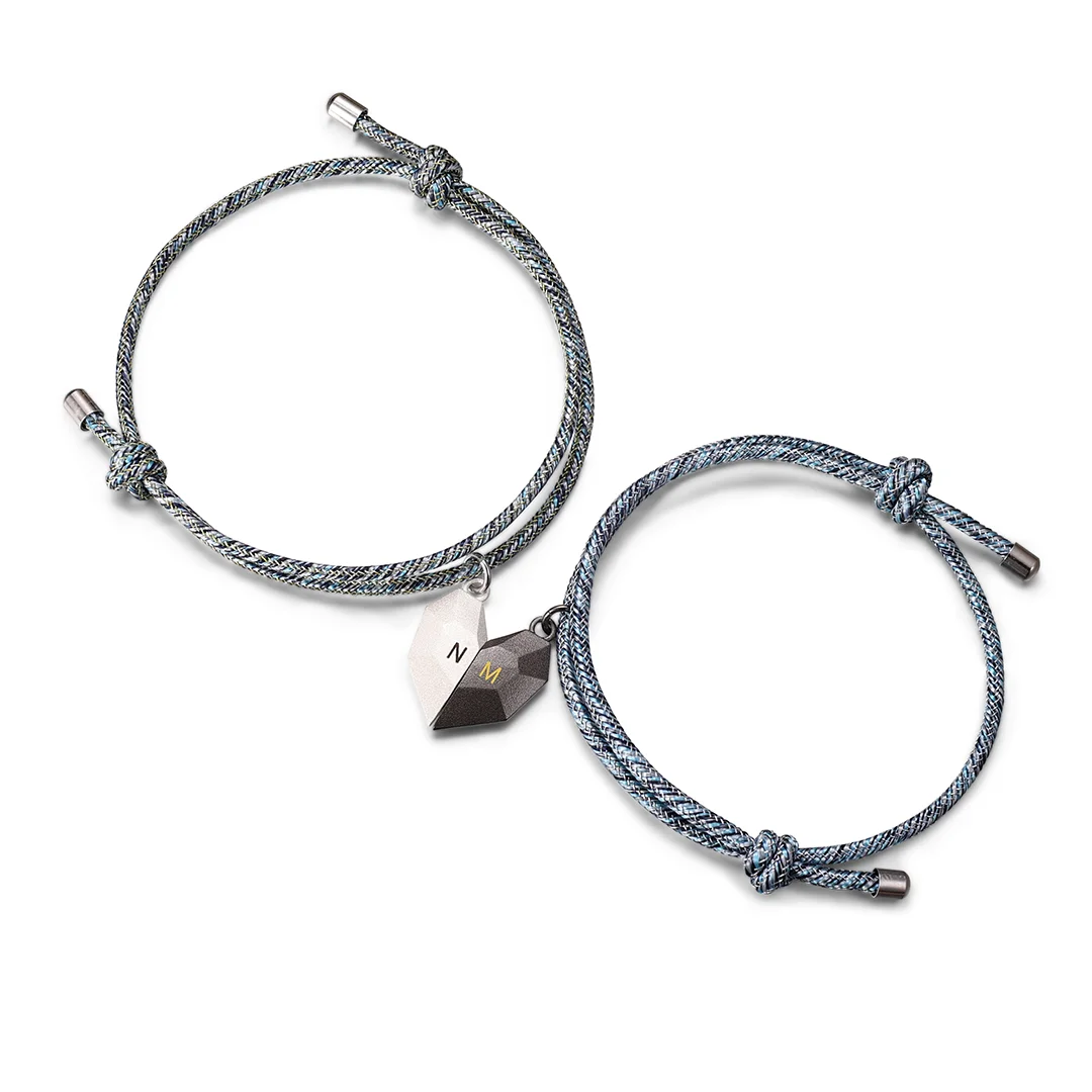 Personalisierte Buchstabe Paar Herz Magnet Armbänder