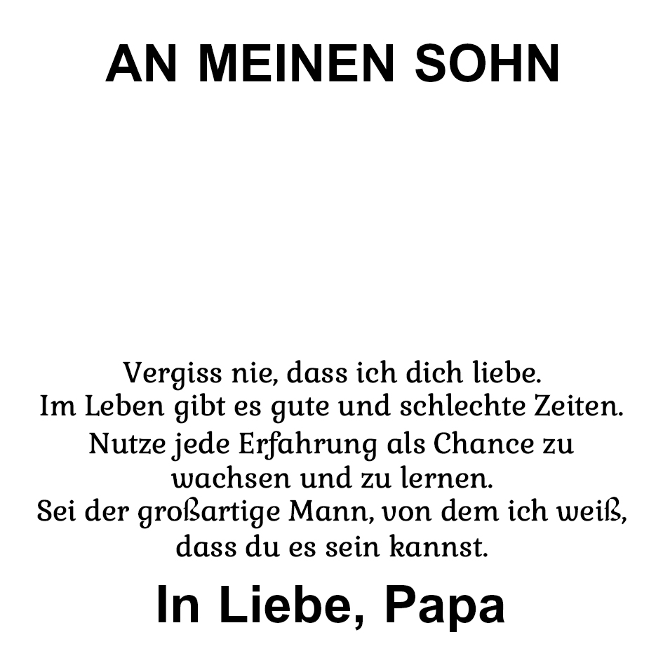 An meinen Sohn Edelstahl Schlüsselanhänger-Mach keinen Blödsinn-Geschenk mit Nachrichtenkarte 
