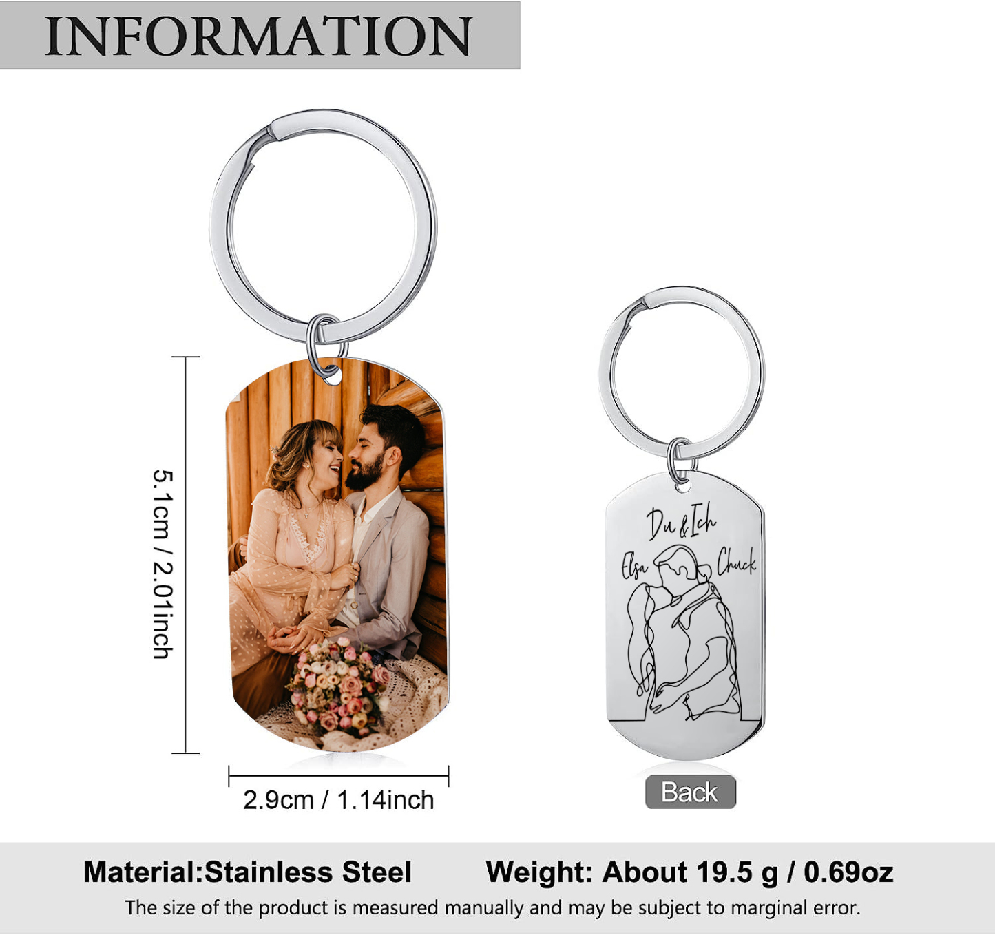 Personalisierter 1 Name & Geburtsblume & Foto Geldbörse & 2 Namen & Foto Schlüsselanhänger Geschenkpackung Geschenkset mit Karte für Frau Freundin