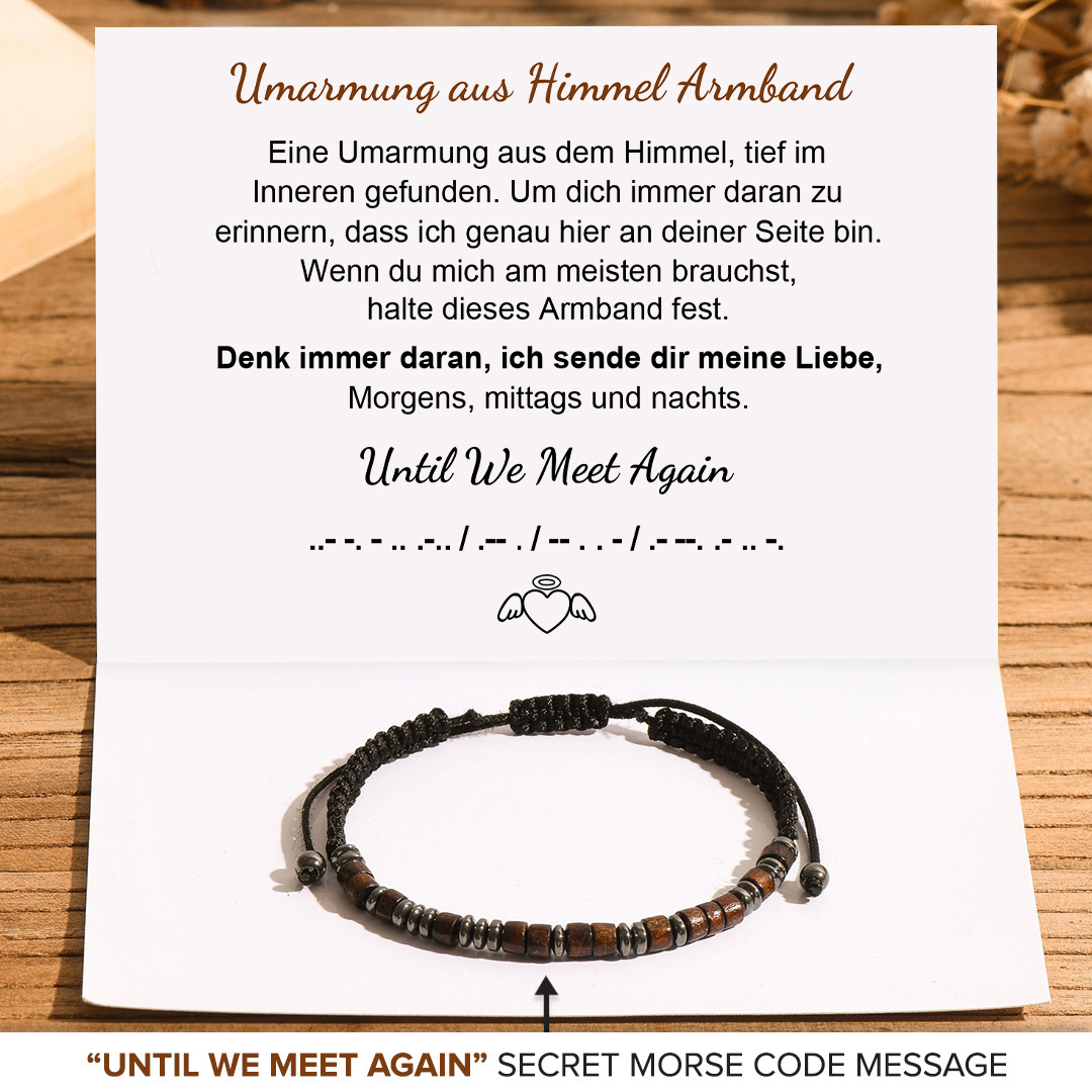 Umarmung aus Himmel Morse-Code-Armband-Geschenk mit Nachrichtenkarte