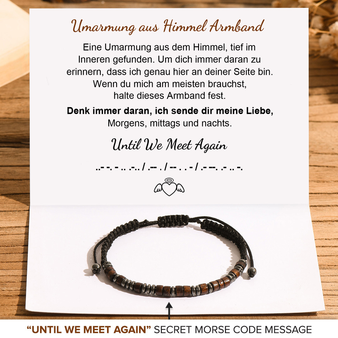 Umarmung aus Himmel Morse-Code-Armband-Geschenk mit Nachrichtenkarte