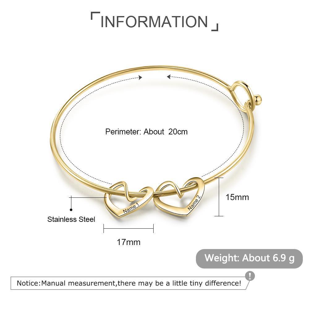 Damen Armband mit Gravuren 2 Herzen