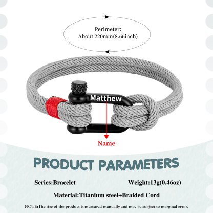 Herren Personalisierter 1 Name Edelstahl Hufeisenschnalle Handseil Armband--An unser wundervoller Sohn zum Abschluss-Geschenk mit Nachrichtenkarte