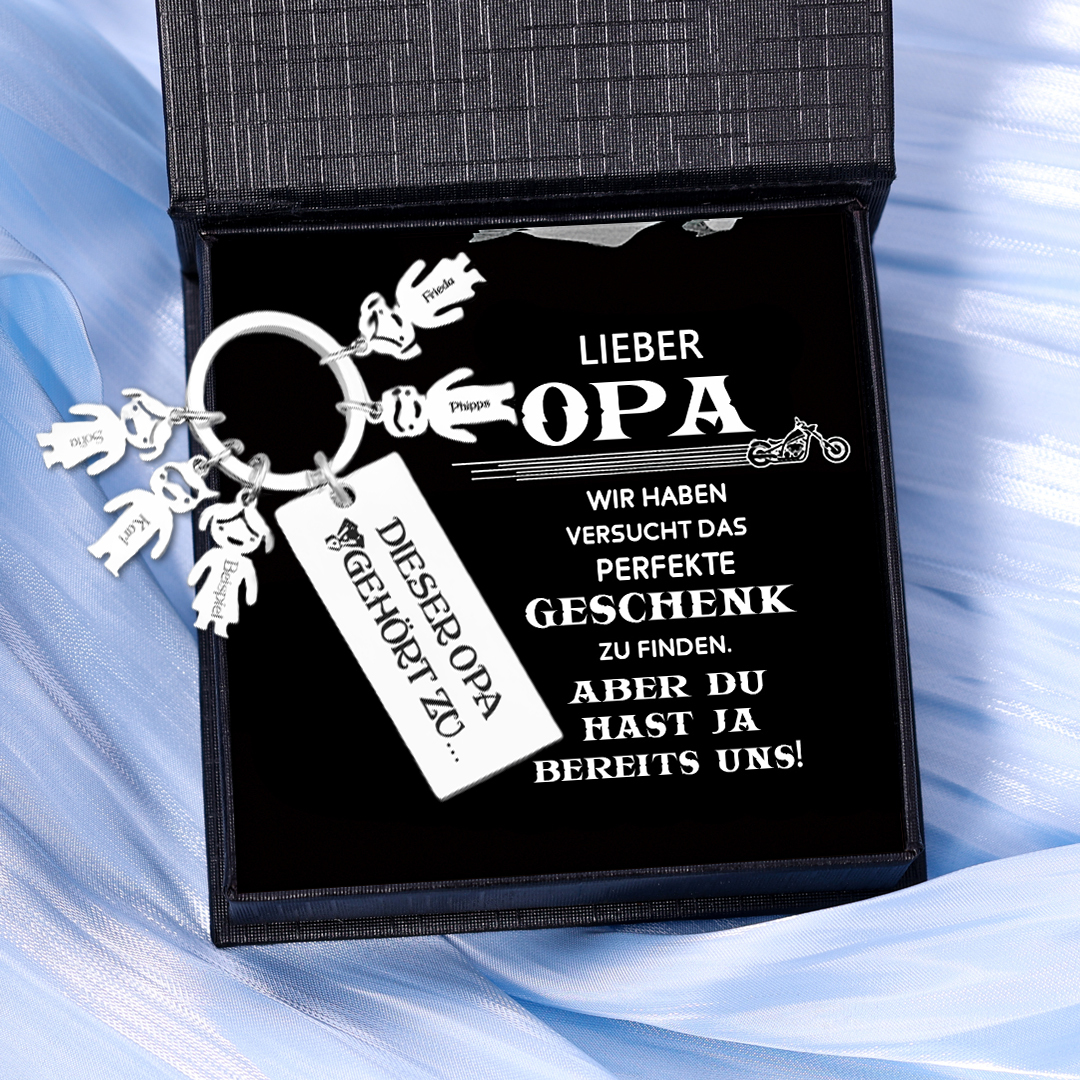 Personalisierbare 5 Namen Schlüsselanhänger-Dieser Opa gehört zu-Geschenk für Großvater