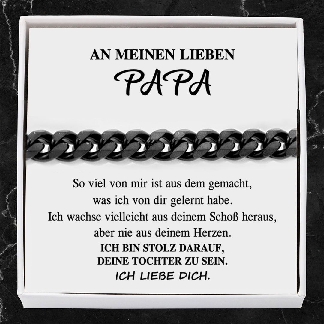 Herren Kubanisches Armband- An Meinen Lieben Papa-Geschenk mit Nachrichtenkarte