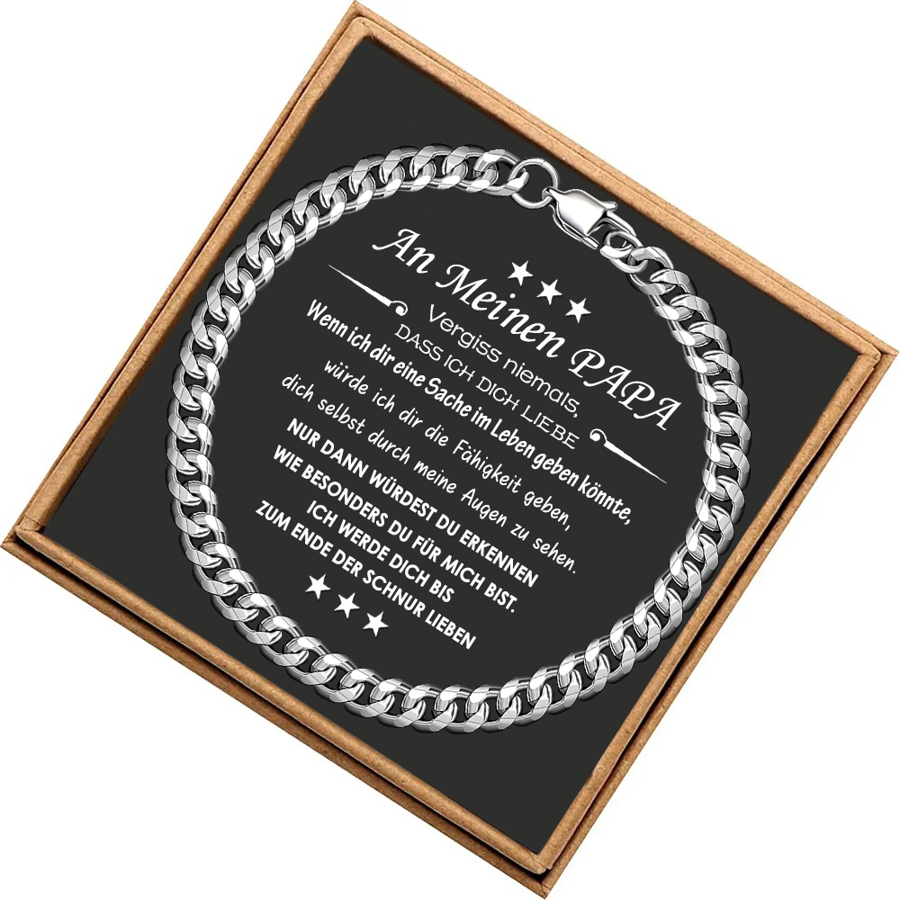 Herren Armband- An Meinen Papa Vergiss niemals, dass ich dich liebe-Geschenk mit Nachrichtenkarte