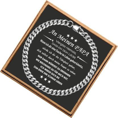 Herren Armband- An Meinen Papa Vergiss niemals, dass ich dich liebe-Geschenk mit Nachrichtenkarte