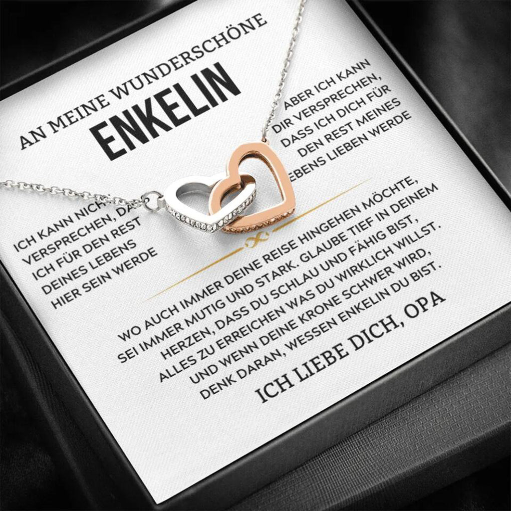 925 Sterling Silber Herz Halskette-An Meine Wunderschöne Enkelin von Opa-Geschenk mit Nachrichtenkarte 