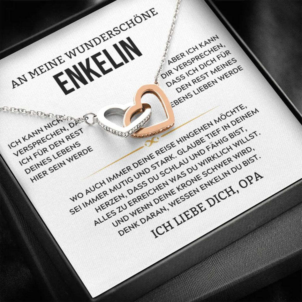 Kettenmachen 925 Sterling Silber Herz Halskette-An Meine Wunderschöne Enkelin von Opa-Geschenk mit Nachrichtenkarte 32.59