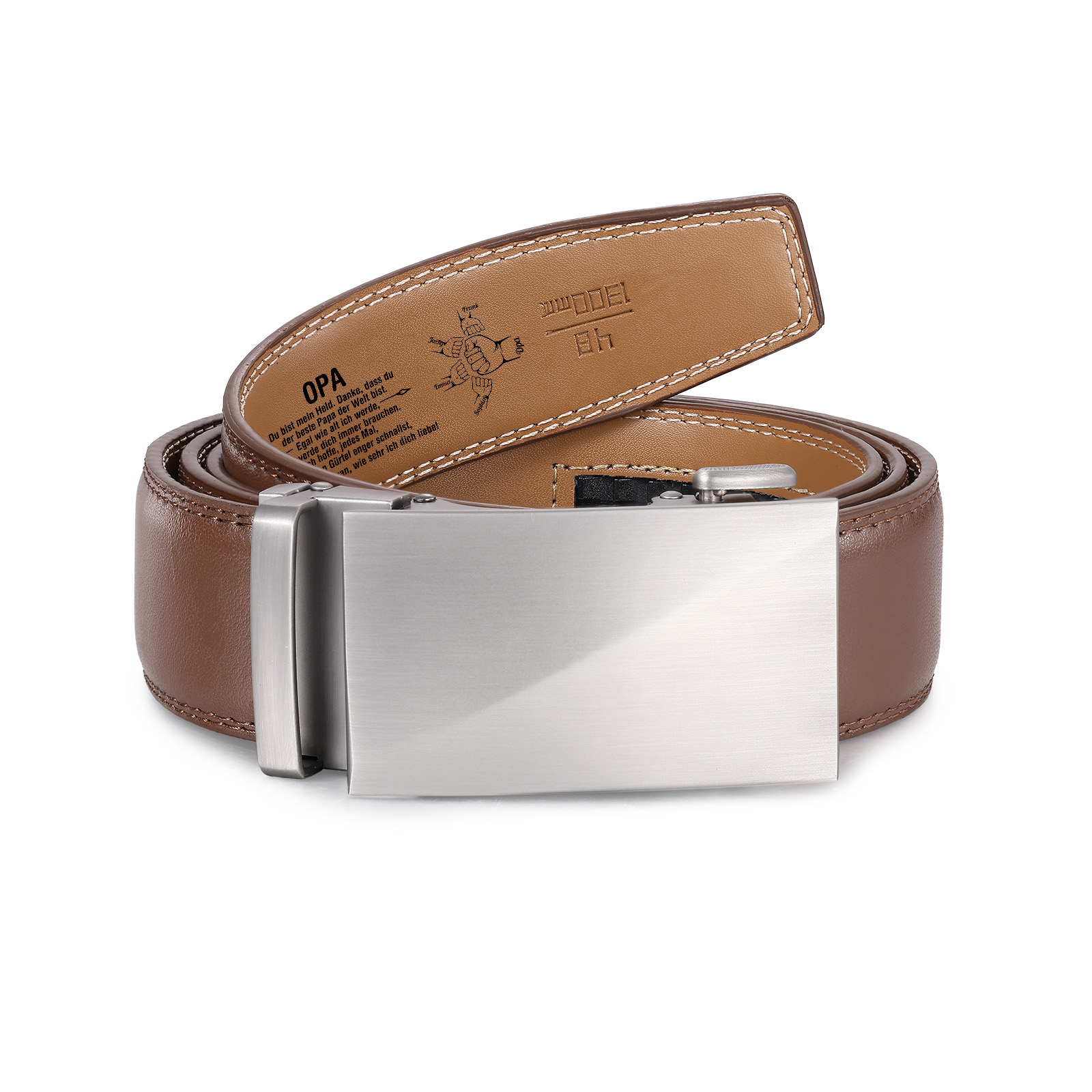 Personalisierter Opa-Ledergürtel mit Namen & Faustgruß