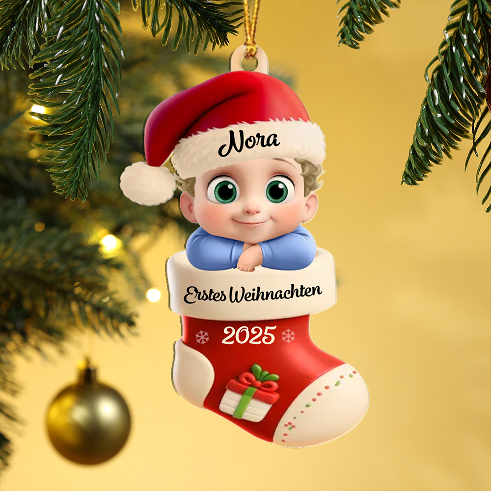 Personalised Baby’s First Christmas Stocking Ornament