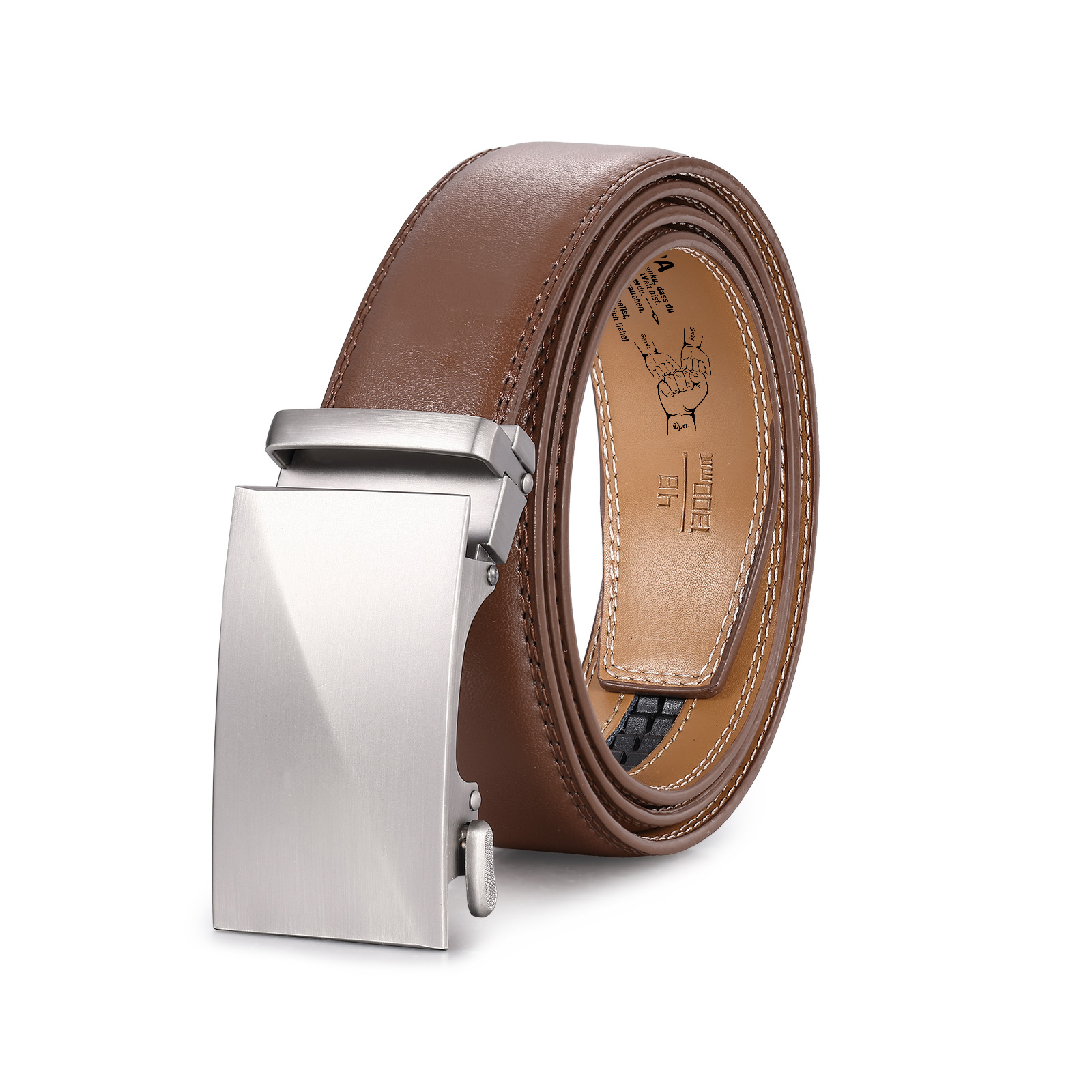 Personalisierter Opa-Ledergürtel mit Namen & Faustgruß