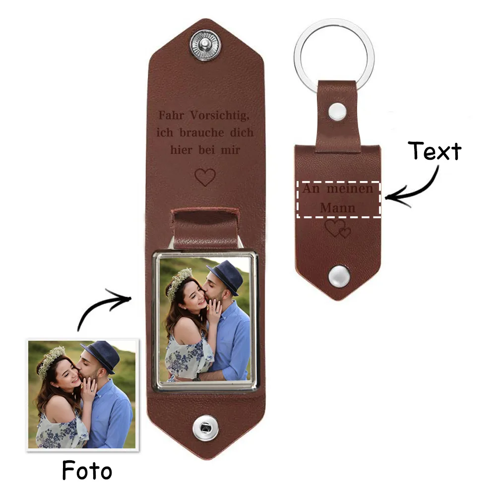 Personalisierter Schlüsselanhänger aus Leder