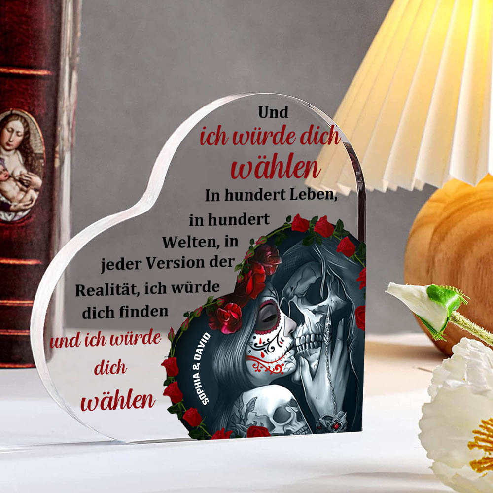 Personalisierte Text Acryl-Deko-In hundert Leben ich würde dich wählen-Schreibtischdekoration für Paar