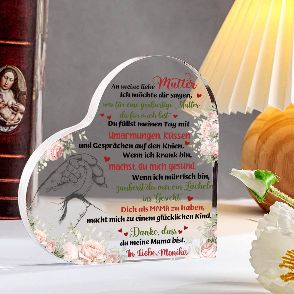 Herz Acryl-Deko-Danke, dass du meine Mama bist-Schreibtischdekoration für Mutter