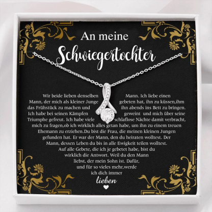 S925 Silber Halskette - An Meine Schwiegertochter - Geschenk mit Nachrichtenkarte