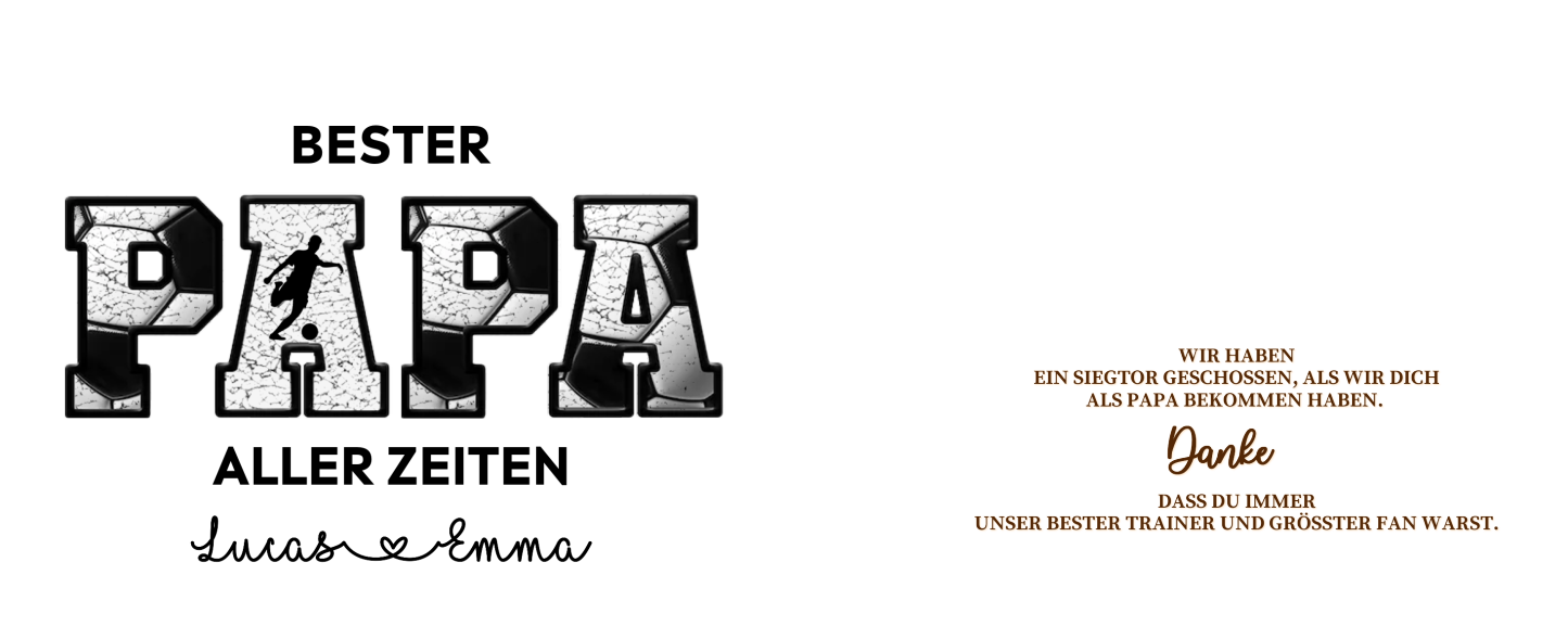 Herren Personalisierte Namen- Leder Geldbörse mit Fussball- Bester PAPA aller Zeiten- Geschenk für Papa zum Vatertag