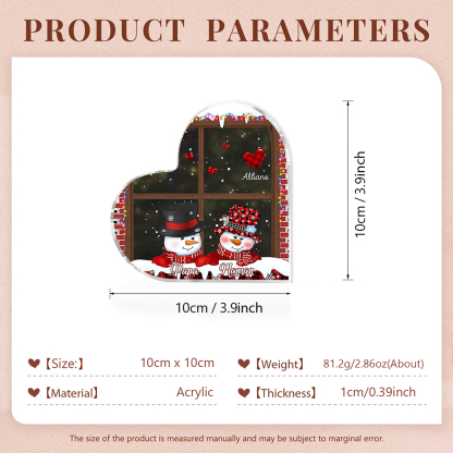 Personalisierte 3 Namen Schneemann Familie Weihnachten Acryl-Deko-Schreibtischdekoration