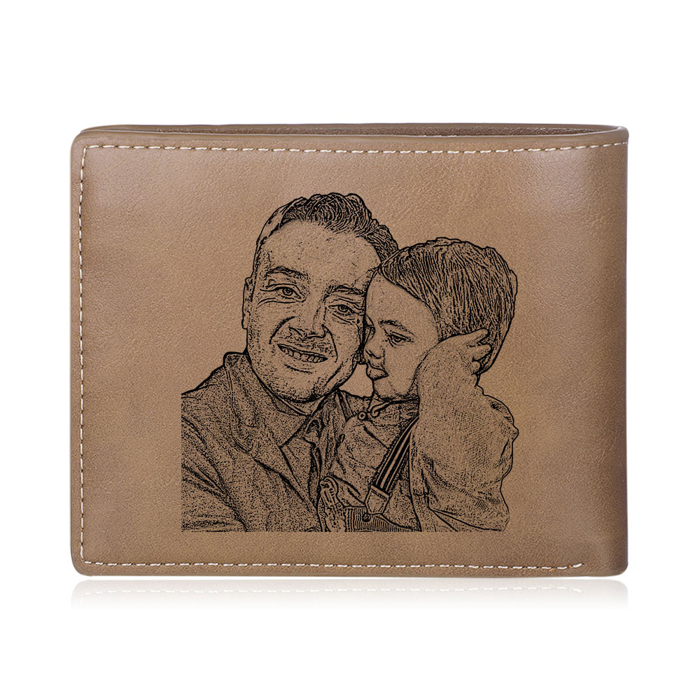 Personalisierte 1 Name & Foto-Dieser tolle Papa gehört  PU Leder Kurze Geldbörse für Vater