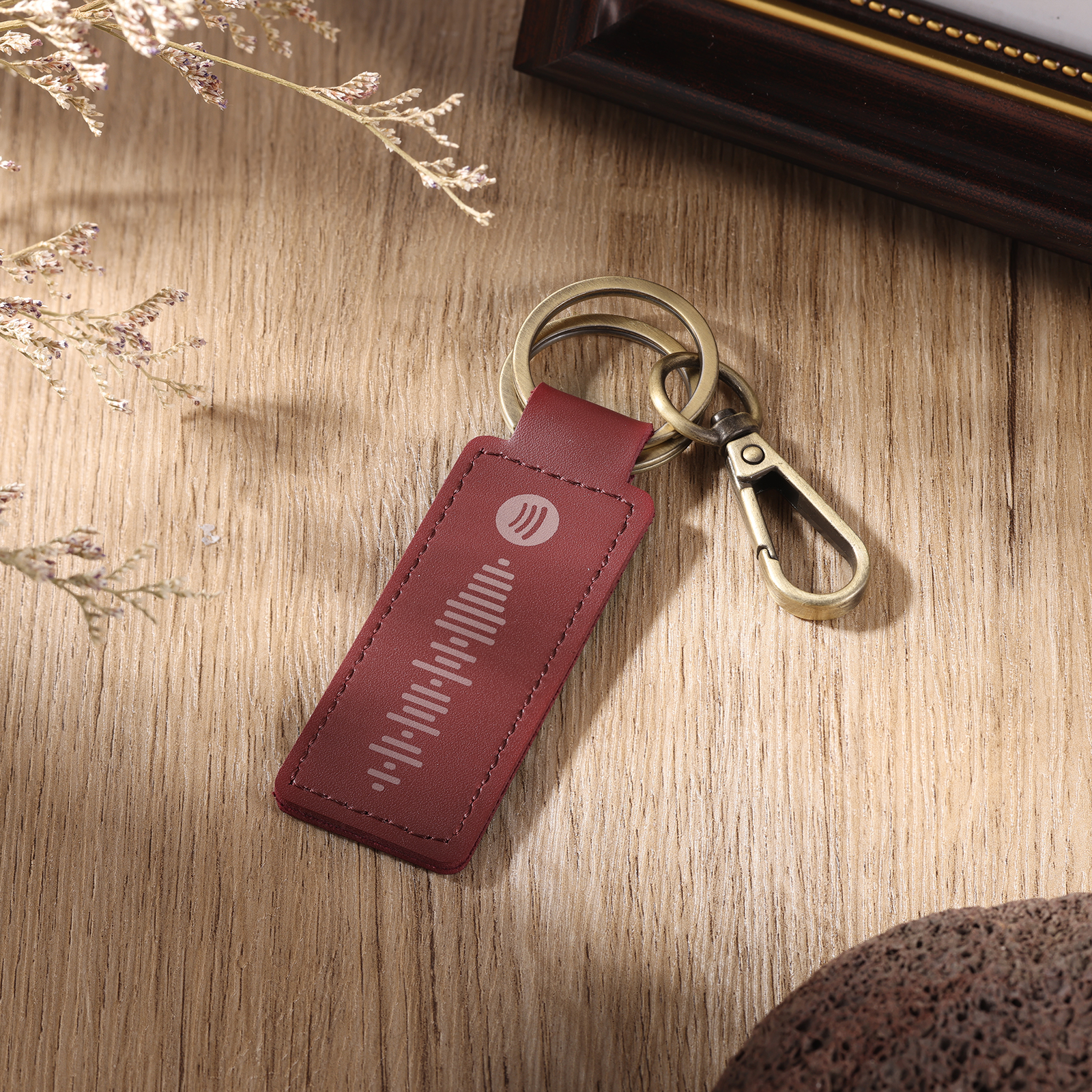 Personalisierter Spotify Code PU Leder Schlüsselanhänger
