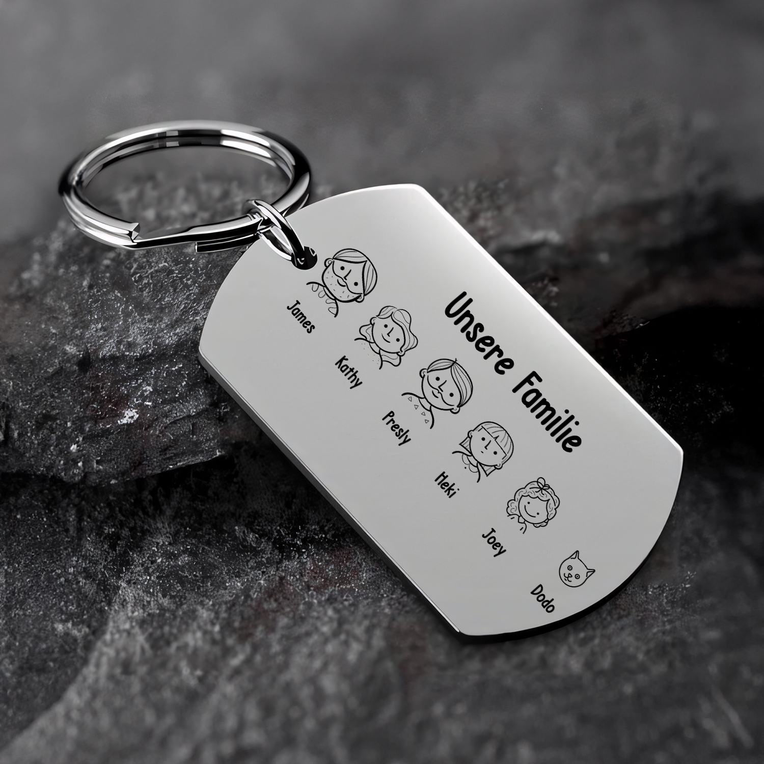 Personalisierbarer Text & 2-12 Familienmitgliedern Familie Schlüsselanhänger