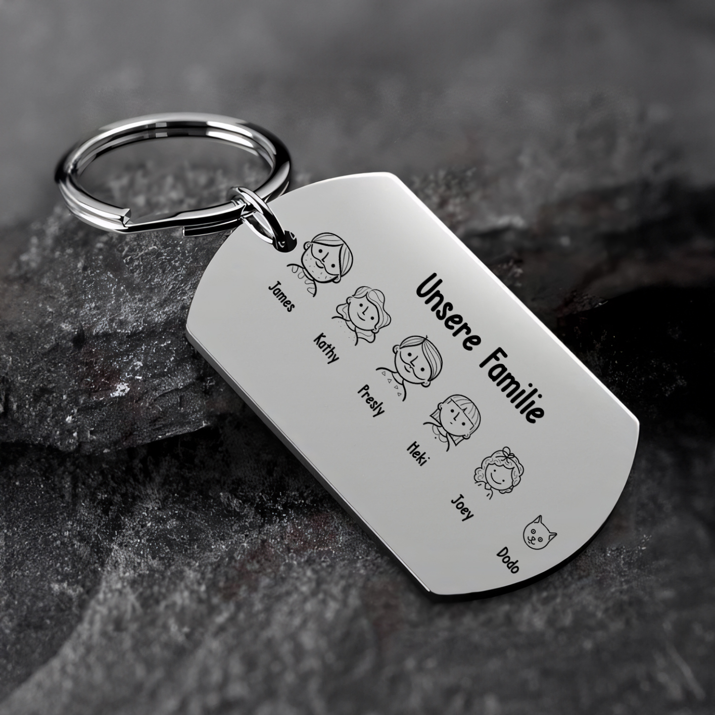 Personalisierbarer Text & 2-12 Familienmitgliedern Familie Schlüsselanhänger