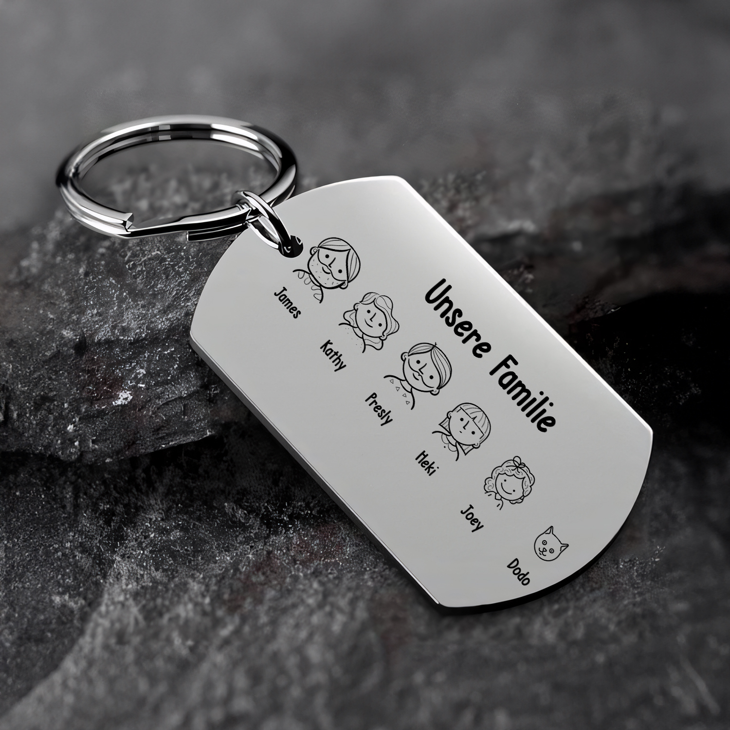 Personalisierbarer Text & 2-12 Familienmitgliedern Familie Schlüsselanhänger