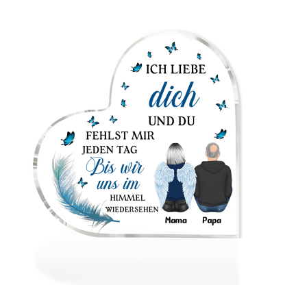 Personalisierte 2 Namen Acryl-Deko-Du fehlst mir jeden Tag-Trauer Schreibtischdekoration