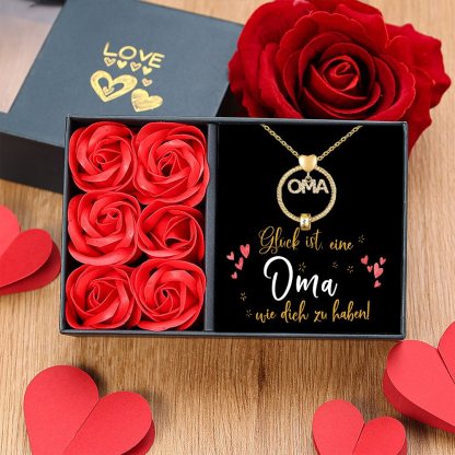Personalisierte 1-5 Namen Gravur "OMA" Halskette mit 1-5 Geburtssteinen-Glück ist eine Oma wie dich zu haben-Geschenk mit Nachrichtenkarte