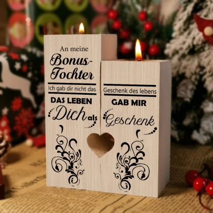 Für meine Bonustochter Kerzenhalter-Set aus Holz
