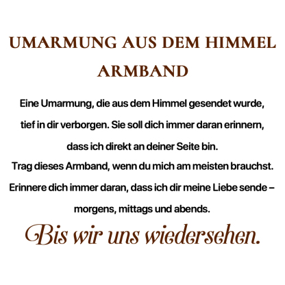 Personalisiertes Foto Armband mit Geschenkkarte - Umarmung aus dem Himmel Armband - Gedenkarmband mit Kreuzanhänger