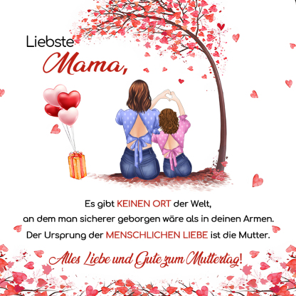 Eine liebevolle und berührende Karte für Mama/Mutter - ICH LIEBE DICH MAMA