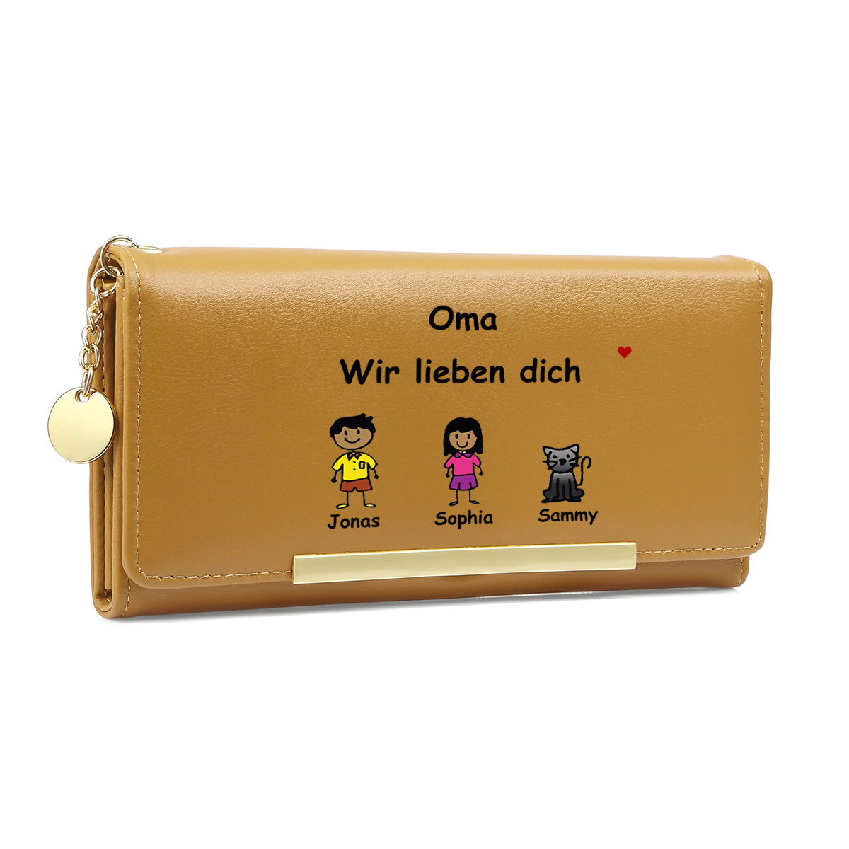 Personalisierte1- 2 Namen & Muster PU-Leder Portemonnaie -Diese tolle