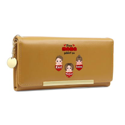 Personalisiertes Foto & 1-6 Namen & Muster PU Leder Lange Portemonnaie Geldbörse-Diese Mama gehört zu...