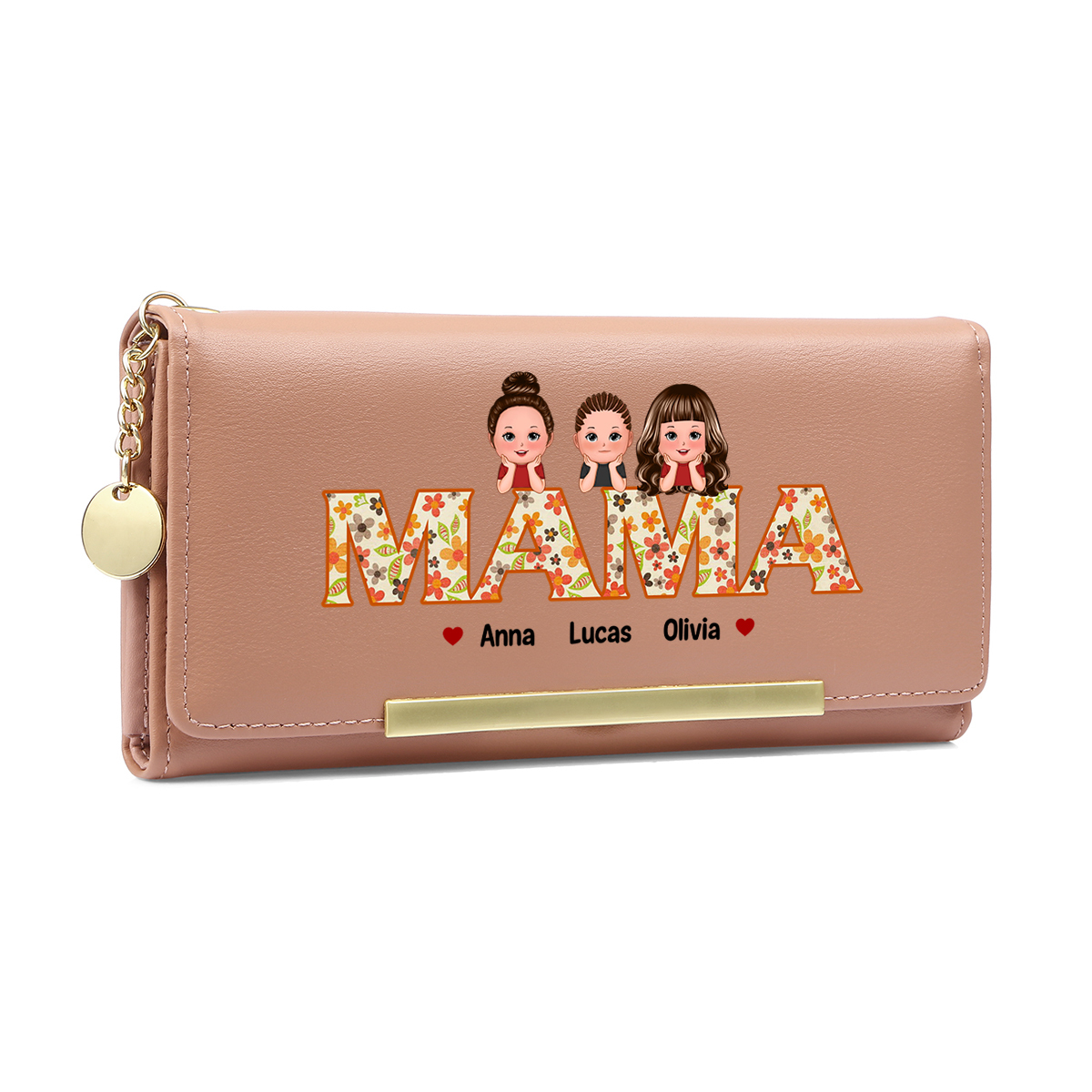 Personalisiertes Foto & 1-10 Namen & Muster PU Leder Lange Portemonnaie Geldbörse-Diese Mama gehört zu...