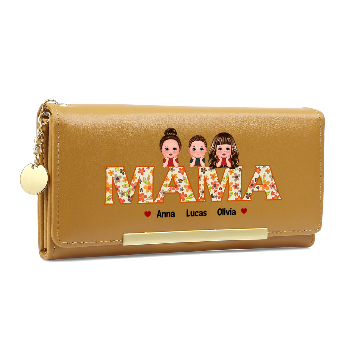 Personalisiertes Foto & 1-10 Namen & Muster PU Leder Lange Portemonnaie Geldbörse-Diese Mama gehört zu...