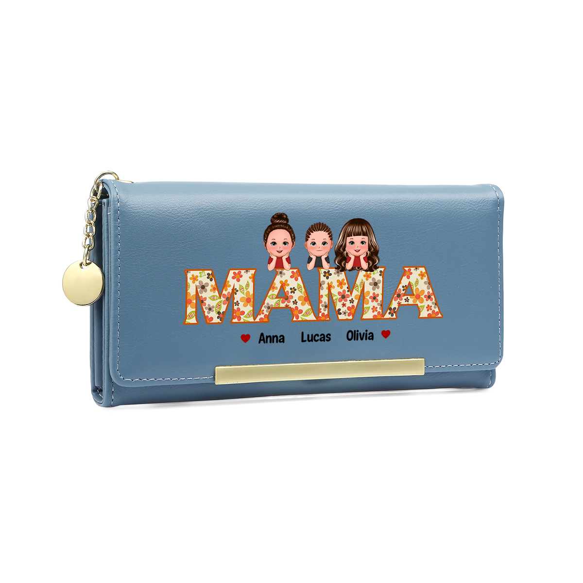 Personalisiertes Foto & 1-10 Namen & Muster PU Leder Lange Portemonnaie Geldbörse-Diese Mama gehört zu...