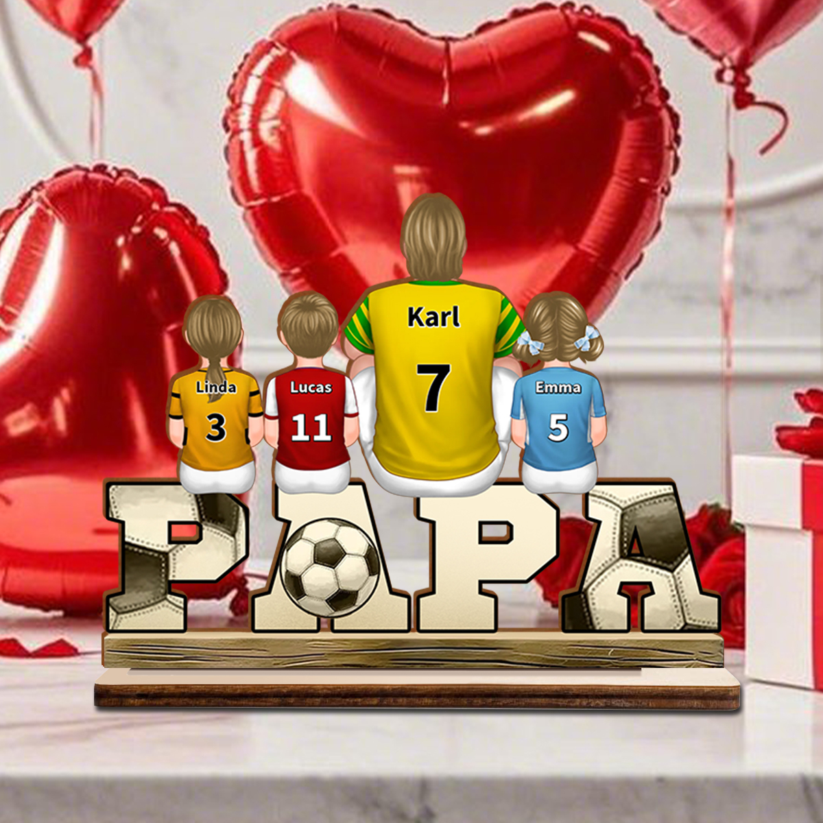 Holzornamente-Personalisierte Name & Muster-Geschenk für Vater