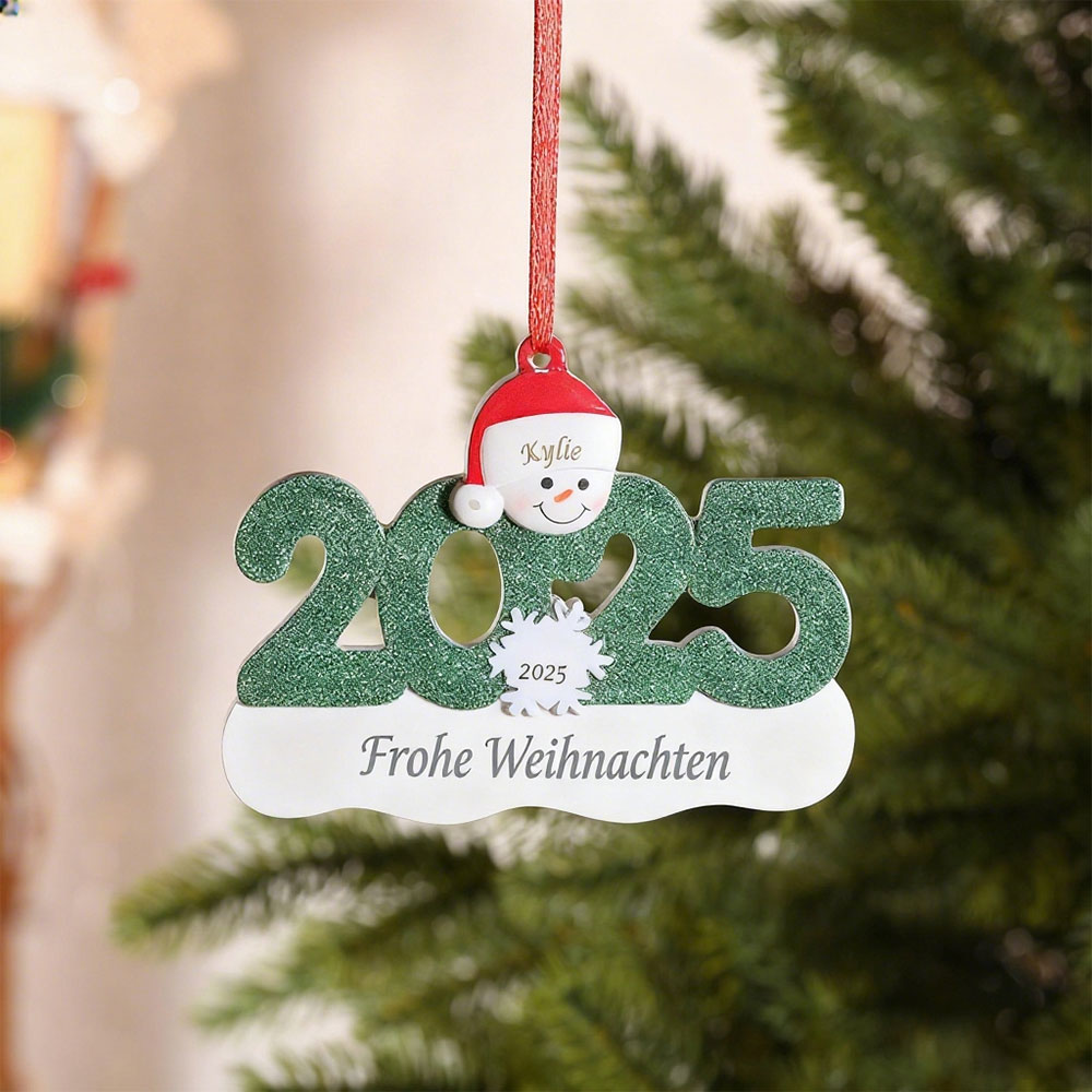 Weihnachtsanhänger 2025 personalisiert mit Namen und Jahr Baumschmuck Geschenk zu Weihnachten für Familie Freunde Paare | Kettenmachen