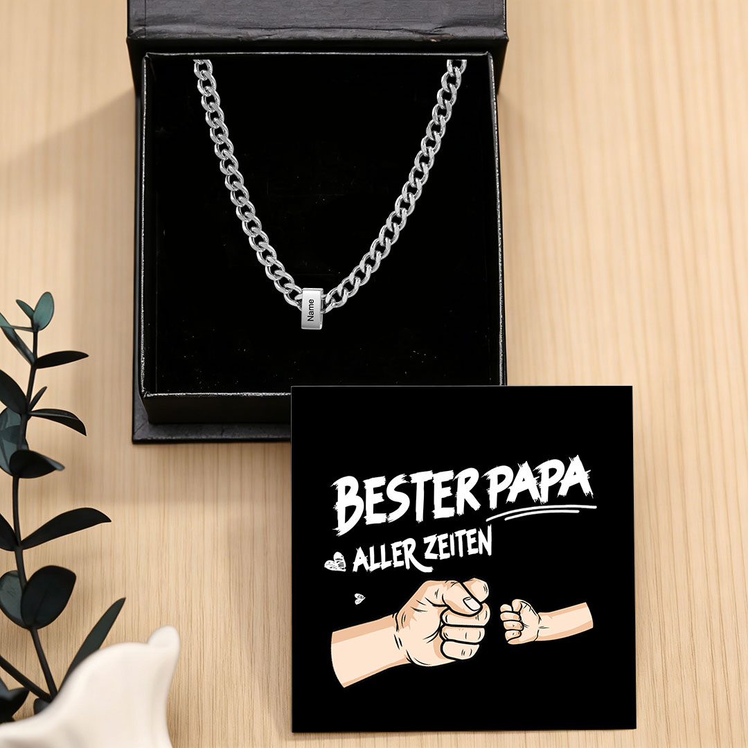 Personalisierte Cuban-Link-Halskette für Herren mit 1–6 Namen