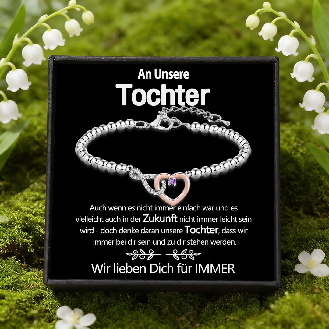 Personalisiertes Mutter-Tochter-Armband mit verbundenen Kreisen und 2 Geburtssteinen bedeutungsvoller Schmuck für jeden Tag, ideal als Geschenk zum Muttertag, Geburtstag oder zu Thanksgiving für Mama