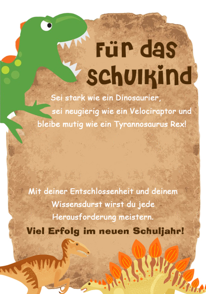 Dinos Armbänder Set- Für das Schulkind Viel Erfolg in neuen Schuljahr-Schulanfang Geschenk mit Nachrichtenkarte