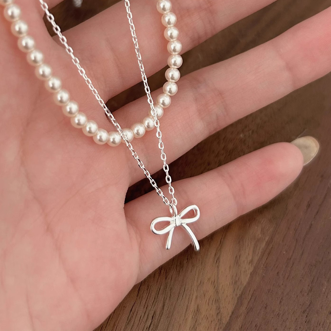925 Sterling Silber Schleifen Halskette mit Grußkarte & Box – An meine Tochter – Ein liebevolles Geschenk für Tochter