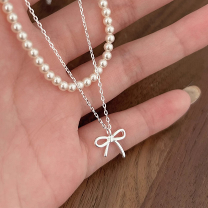925 Sterling Silber Schleifen Halskette mit Grußkarte & Box – An meine Tochter – Ein liebevolles Geschenk für Tochter
