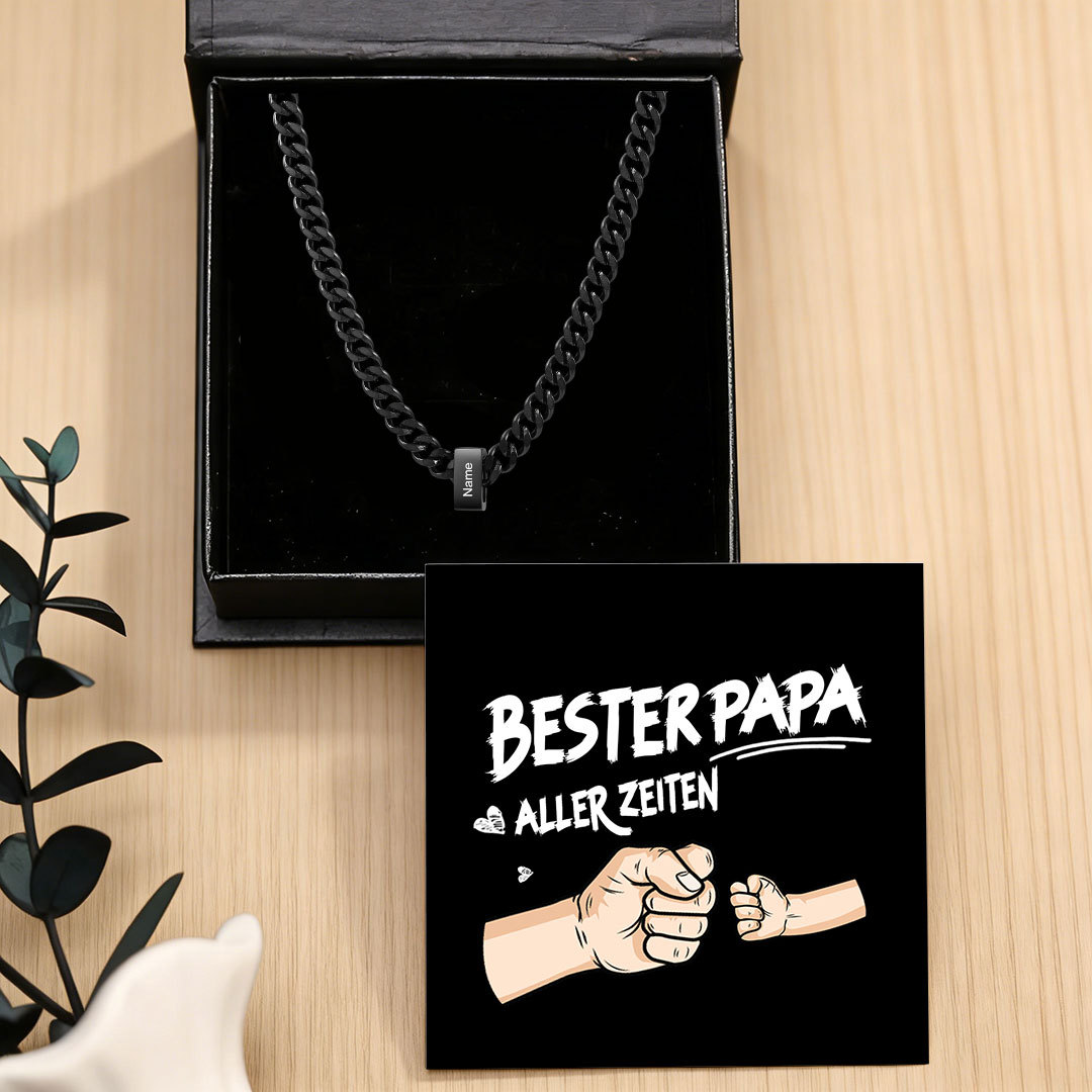 Personalisierte Cuban-Link-Halskette für Herren mit 1–6 Namen