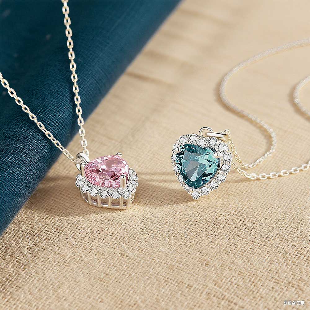 925 Sterling Silber Personalisierte Geburtsstein Herz Halskette mit Zirkonia